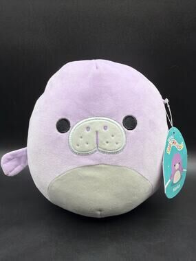 Squishmallows Marius Manatee 7.5 Inch Purple Plush Kellytoy 2023 Bio Tag NWT
